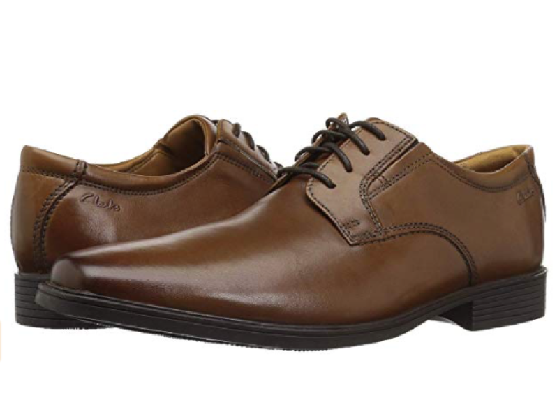 Clarks Men's Tilden Cap Oxford Shoe Dark Tan Leather